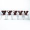 Brown Stackable Butterfly 7 Series 3107 Chairs by Arne Jacobsen for Fritz Hansen, Set of 5 12