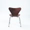 Brown Stackable Butterfly 7 Series 3107 Chairs by Arne Jacobsen for Fritz Hansen, Set of 5 13