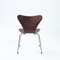 Sedie 3107 Butterfly impilabili marroni di Arne Jacobsen per Fritz Hansen, set di 5, Immagine 13