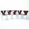 Sedie 3107 Butterfly impilabili marroni di Arne Jacobsen per Fritz Hansen, set di 5, Immagine 1