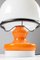 Lámpara de mesa de vidrio naranja y blanco con doble iluminación, Imagen 5
