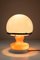 Lampada da tavolo in vetro arancione e bianco con doppia luce, Immagine 4