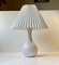 Danish White Ceramic Fluted Table Lamp by Einar Johansen for Søholm 1