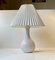 Danish White Ceramic Fluted Table Lamp by Einar Johansen for Søholm, Image 1