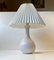 Danish White Ceramic Fluted Table Lamp by Einar Johansen for Søholm, Image 9