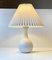 Danish White Ceramic Fluted Table Lamp by Einar Johansen for Søholm 2