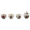 Frasco y vasos chinos antiguos de porcelana con tapa, años 2000. Juego de 4, Imagen 1