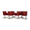 Dark Red Leather Cantilever Times Chairs by Wittmann, Set of 6, Image 1