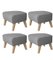 Grey Sahco Zero Footstool in Natural Oak by Mogens Lassen, Set of 4, Image 2