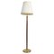 Mid-Century Brass & Polished Wood Floor Lamp from Böhlmarks, Sweden, 1940s, Image 1