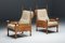 Dutch Wood and Fabric Throne Chair, 1950s 9