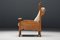 Dutch Wood and Fabric Throne Chair, 1950s, Image 3