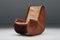 Rocking Chair Scandinave en Cuir Camel, 1940s 2