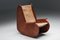 Scandinavian Camel Leather Rocking Chair, 1940s 7