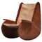 Scandinavian Camel Leather Rocking Chair, 1940s 1