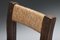Silla de comedor francesa de madera y paja, años 50, Imagen 11
