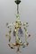 French Tole and Glass Polychrome Pastel Flower Cage Pendant Light, 1950s 7