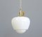 Czech Teardrop Opaline Pendant Light, 1940s, Image 2