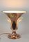 Art Deco Copper Table Lamp with Lalique Glass Elements, France, 1920s 4