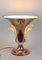 Art Deco Copper Table Lamp with Lalique Glass Elements, France, 1920s, Image 4