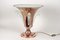 Lámpara de mesa Art Déco de cobre con elementos de vidrio de Lalique, años 20, Imagen 5