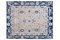 Large Turkish Neutral & Blue Colored Wool Rug 2