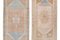 Small Distressed Low Pile Faded Yastik Runner Rugs, Set of 2 4