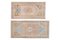 Small Distressed Low Pile Faded Yastik Runner Rugs, Set of 2 2