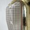 Rectangular Cast Brass Wall Light with Frosted Quadrant Pattern Glass Shade, 1970s 8