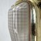 Rectangular Cast Brass Wall Light with Frosted Quadrant Pattern Glass Shade, 1970s, Image 8