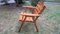 Mid-Century Patinated Wood Folding Garden or Patio Elbow Chair, 1960s 3