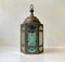Italian Art Deco Pendant Lamp in Colored Glass & Brass, 1940s 1