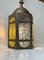 Italian Art Deco Pendant Lamp in Colored Glass & Brass, 1940s 10