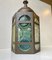 Italienische Art Deco Hängelampe aus Farbglas & Messing, 1940er 8
