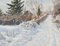 Harald Pryn, Winter Landscape, 1949, Oil on Panel, Framed 4