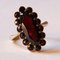 Vintage 8k Gold Daisy Ring with Garnets, 1960s 14