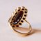 Bague Marguerite Vintage en Or 8k avec Grenats, 1960s 8