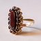 Bague Marguerite Vintage en Or 8k avec Grenats, 1960s 1