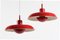 Small Mid-Century Danish Red Model RA Pendant Lamps by Piet Hein for Lyfa, 1960s, Set of 2 2