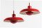 Small Mid-Century Danish Red Model RA Pendant Lamps by Piet Hein for Lyfa, 1960s, Set of 2, Image 2