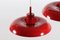 Lampade a sospensione RA Mid-Century rosse di Piet Hein per Lyfa, anni '60, set di 2, Immagine 3