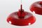 Small Mid-Century Danish Red Model RA Pendant Lamps by Piet Hein for Lyfa, 1960s, Set of 2 3