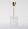 Vintage Crystal Glass & Brass Pendant Light by Carl Fagerlund for Orrefors, 1960s, Image 1