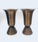 Belgische Art Deco Trompeten Vase aus Messing von Valor AP, 1930er, 2er Set 1