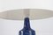 Lámpara de mesa danesa Mid-Century alta en azul cobalto de Lindemann-Schmidt para Palshus, años 60, Imagen 8