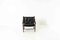 Safari Chair in Black Leather and Wood, 1960s 3