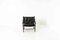 Safari Chair in Black Leather and Wood, 1960s, Image 3