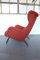Vintage Red Bouclé Wingback Chair in style of Gio Ponti, Italy 1960s, Image 2