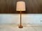 Solid Teak Floor Lamp with Wild Silk Lampshade from Domus, 1960s 16