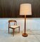 Solid Teak Floor Lamp with Wild Silk Lampshade from Domus, 1960s, Image 11